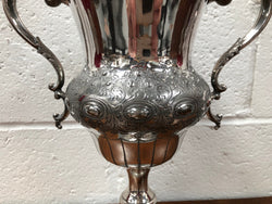 Large Embossed and Engraved Silver Plate Trophy or Vase | Antique & Vintage | Moonee Ponds Antiques | Australia Wide Delivery