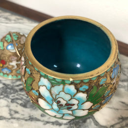 Good Quality Chinese Cloisonne Pear Covered Bowl