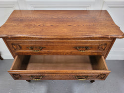 French Louis XV Style Oak Three Drawer Chest With Wooden Top | Antique & Vintage | Moonee Ponds Antiques | Australia Wide Delivery