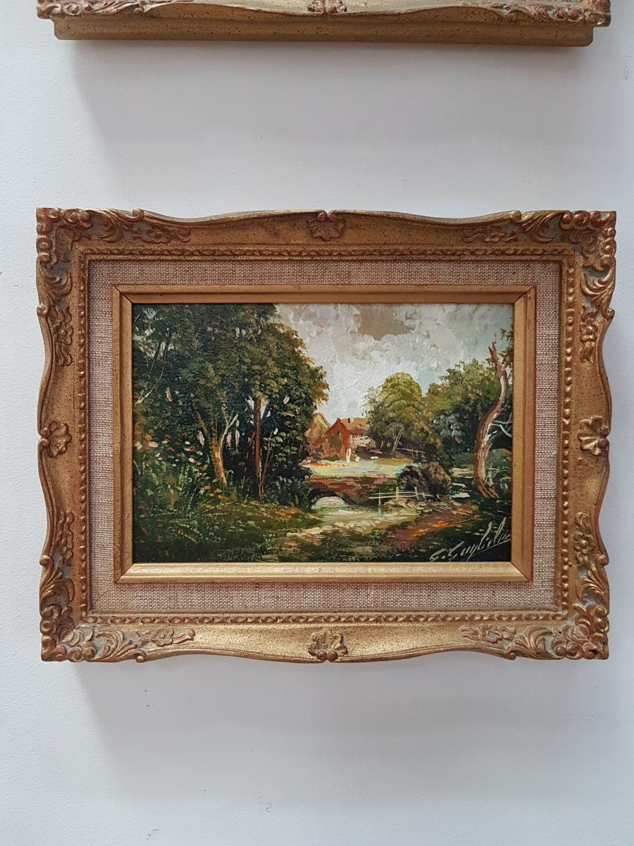 A Set Of Six Small Decorative Oil On Board Italian Singed Paintings | Antique & Vintage | Moonee Ponds Antiques | Australia Wide Delivery