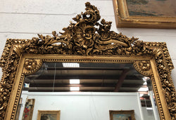 Antique French 19th Century Gilt & Floral Wall-Mantle Mirror | Antique & Vintage | Moonee Ponds Antiques | Australia Wide Delivery