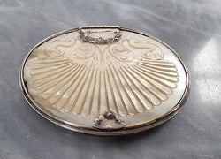 Stunning Oval Georgian Silver & Carved Mother of Peral Snuff Box | Antique & Vintage | Moonee Ponds Antiques | Australia Wide Delivery