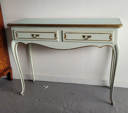 Vintage French Louis 15th Style Original Painted & Gilded Highlights Two Drawer Console Table | Antique & Vintage | Moonee Ponds Antiques | Australia Wide Delivery