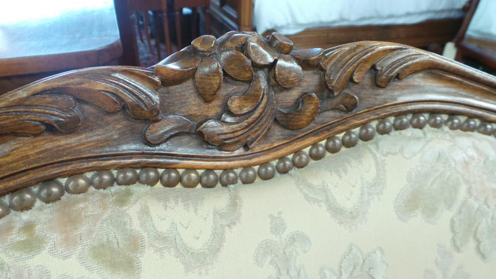 Antique Pair Of Carved Louis XV Style Upholstered FauteuilsL40 | Antique & Vintage | Moonee Ponds Antiques | Australia Wide Delivery