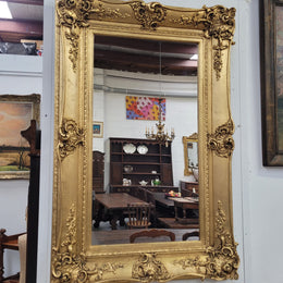 Stunning Antique Carved Gilt Wood Framed Mirror