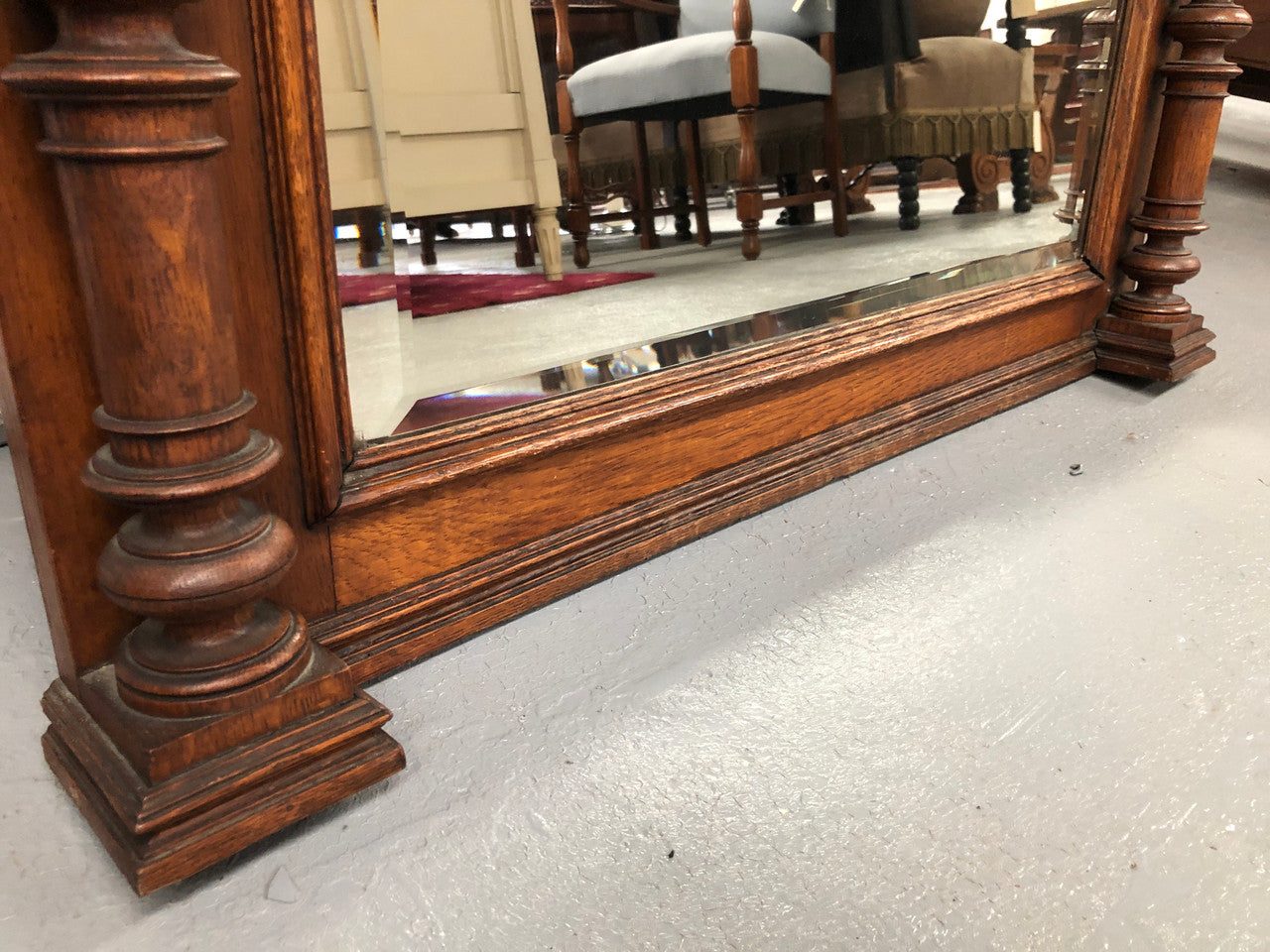 French Henry II Style Oak Mantle Mirror | Antique & Vintage | Moonee Ponds Antiques | Australia Wide Delivery