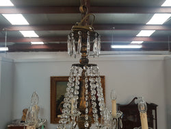French Bronze & Crystal Six Candle Light Chandelier | Antique & Vintage | Moonee Ponds Antiques | Australia Wide Delivery