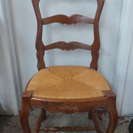 Set of Four French Oak Dining Chairs-1