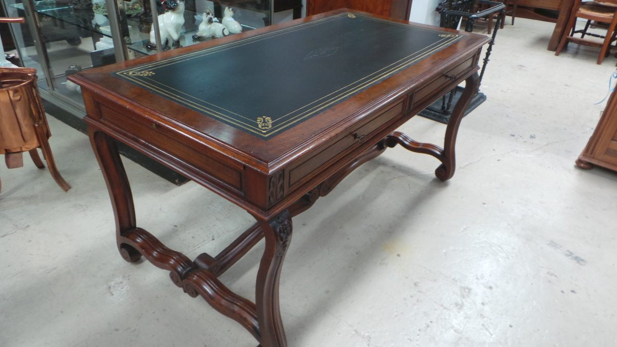 French Late 18th Century Walnut Leather Top Inlaid Desk | Antique & Vintage | Moonee Ponds Antiques | Australia Wide Delivery