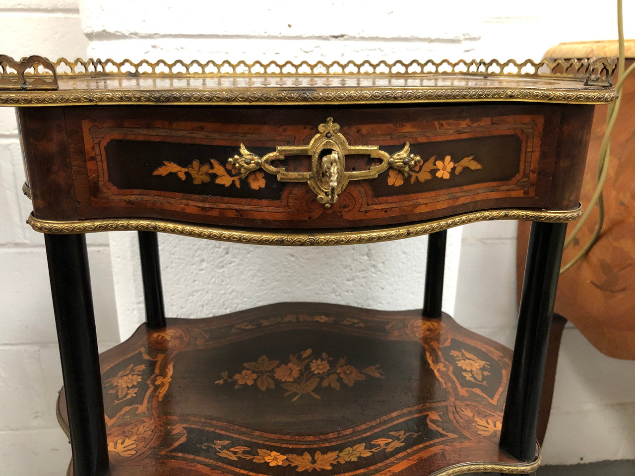 Rare French Inlaid Three Tier Etagere