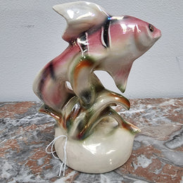 Vintage “Jema Holland” ceramic fish and snail statuette.