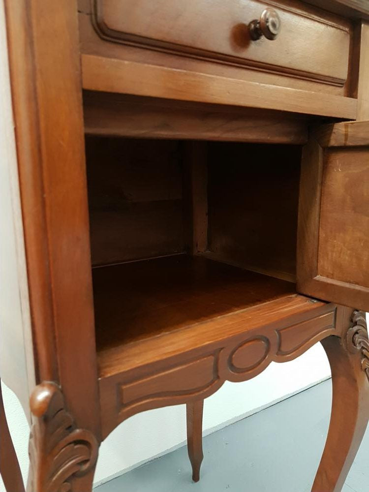 Single French Walnut Bedside Cabinet