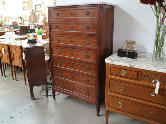 French Mahogany Louis XVI Style Seven Drawer Semainier