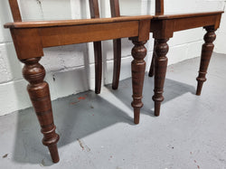 Pair of Edwardian Mahogany Hall Chairs With Original Tile in Back | Antique & Vintage | Moonee Ponds Antiques | Australia Wide Delivery