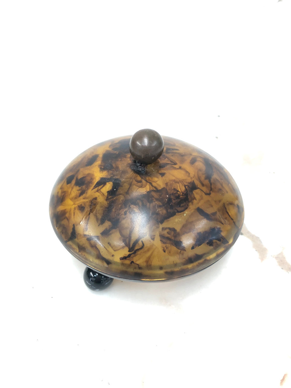 Art Deco Faux Tortoiseshell Trinket Box
