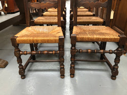 Set of 10 French Fruitwood Rush Seat Dining Chairs | Antique & Vintage | Moonee Ponds Antiques | Australia Wide Delivery