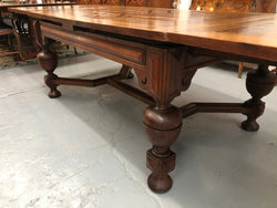Superb Oak & Walnut 19th Century Parquetry Top Extension Table | Antique & Vintage | Moonee Ponds Antiques | Australia Wide Delivery