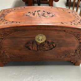 Antique Chinese Carved Camphor Wood Chest