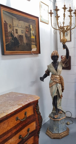 French 19th Century Blackamoor Lamp Of Grand Proportions | Antique & Vintage | Moonee Ponds Antiques | Australia Wide Delivery