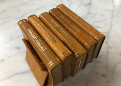 Vintage Pigskin Set Of Five Dictionaries-Translation Books | Antique & Vintage | Moonee Ponds Antiques | Australia Wide Delivery