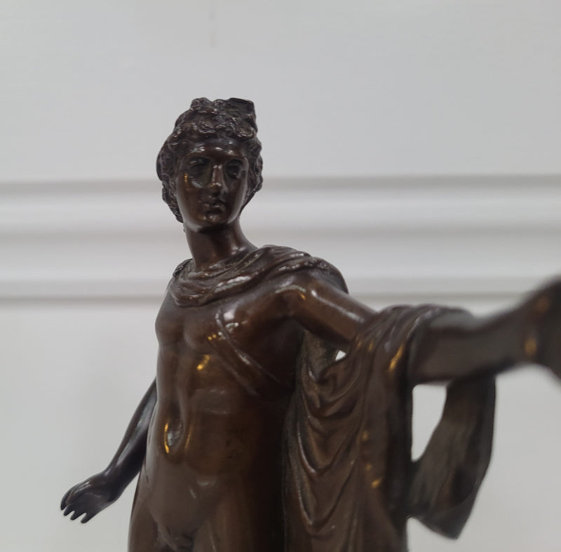 Fine qaulity Victorian bronze Apollo sculpture with rich dark brown patination. In great original condition.