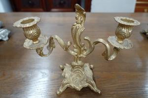 Pair Of Brass Candelabras