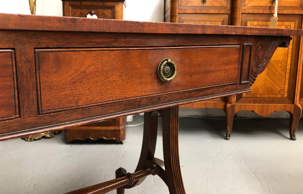 Regency Style 19th Century Leather Top Bureau