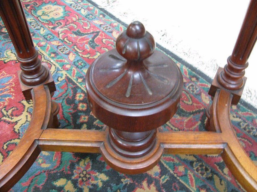 Marble Top Walnut Console Table