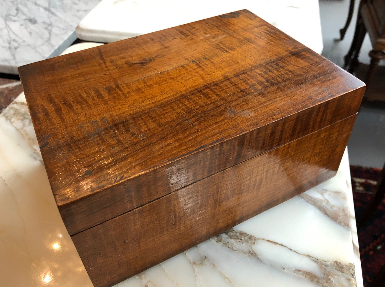 Antique Fiddleback Blackwood Box | Antique & Vintage | Moonee Ponds Antiques | Australia Wide Delivery