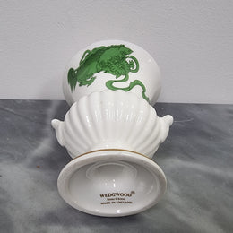 Wedgwood small urn vase with a dragon pattern and gold trim, in great original condition.