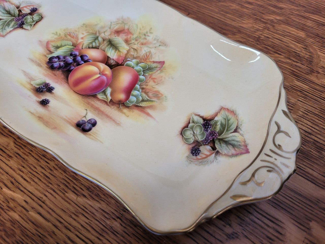 Aynsley Orchard Gold Serving Tray | Antique & Vintage | Moonee Ponds Antiques | Australia Wide