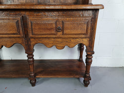 Rustic French Oak Three Shelf & Two Drawer Kitchen Dresser | Antique & Vintage | Moonee Ponds Antiques | Australia Wide Delivery