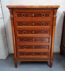 French Walnut and Burr Walnut Chest of Six Drawers | Antique & Vintage | Moonee Ponds Antiques | Australia Wide Delivery