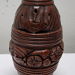 Victorian Hand Carved Coquilla Nut Egg Secret Box