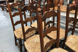 French Set Of Six Ladder Back Rush Seat Chairs | Antique & Vintage | Moonee Ponds Antiques | Australia Wide Delivery