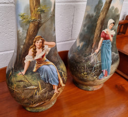 Pair of Victorian Hand Painted Decorative Vases | Antique & Vintage | Moonee Ponds Antiques | Australia Wide Delivery
