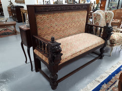 French Gothic Style 19th Century Oak Settee | Antique & Vintage | Moonee Ponds Antiques | Australia Wide Delivery