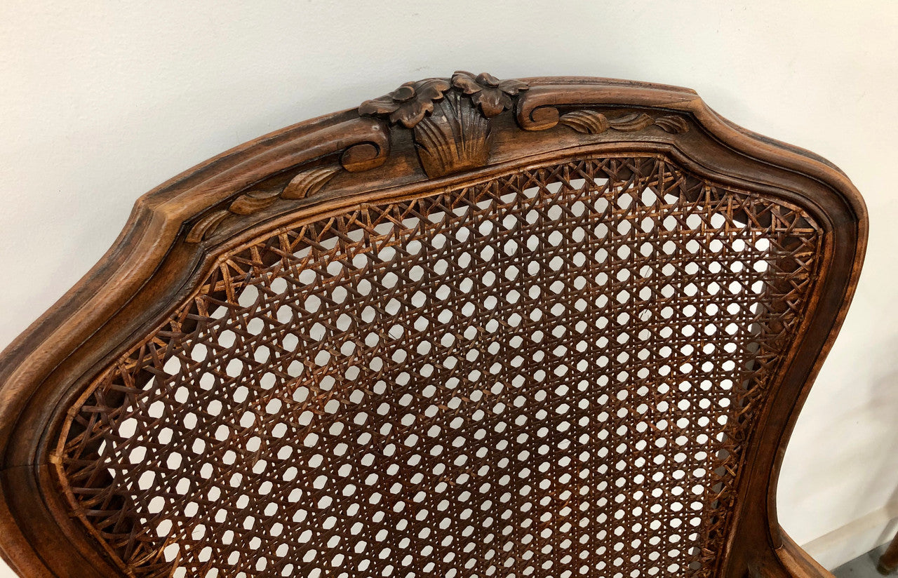 Beautiful Pair Of French Walnut Cane Chairs | Antique & Vintage | Moonee Ponds Antiques | Australia Wide Delivery