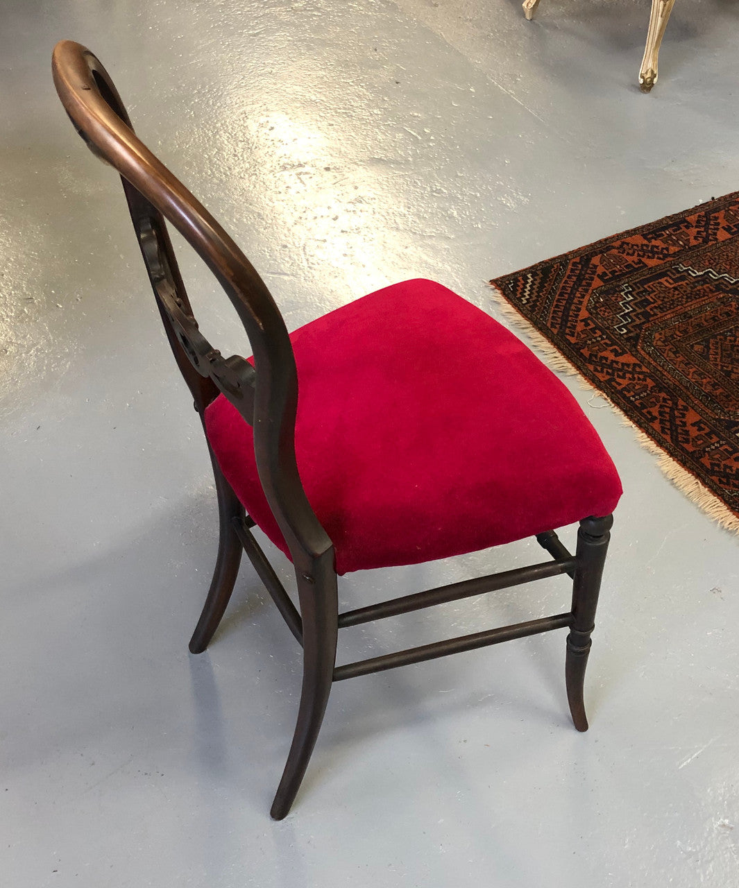 Edwardian Bedroom Chair With Red Upholstery Moonee Ponds Antiques