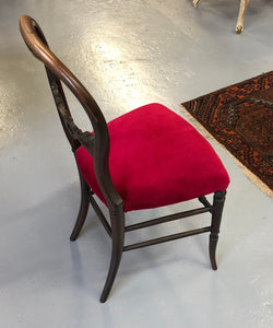 Edwardian Bedroom Chair With Red Upholstery | Antique & Vintage | Moonee Ponds Antiques | Australia Wide Delivery
