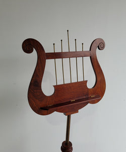 Elegant Mahogany & Brass Carved Reproduction Music Stand | Antique & Vintage | Moonee Ponds Antiques | Australia Wide Delivery
