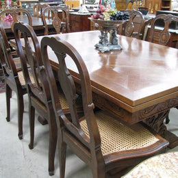 Set of 8 French Oak Chairs