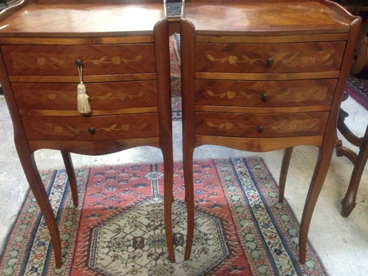 Pair Of French Inlaid Bedsides