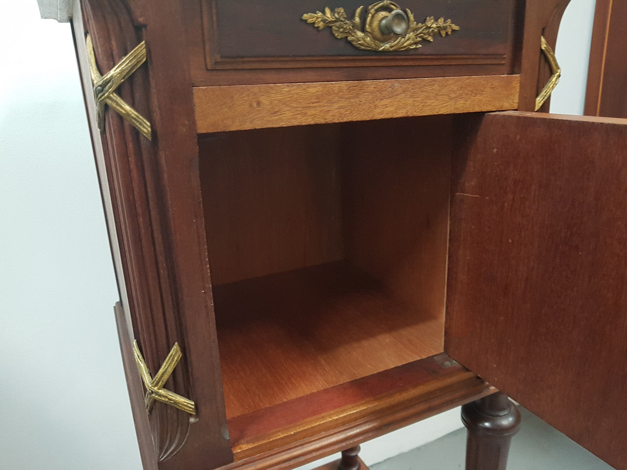 French Walnut Louis XVI Style Single Bedside Cabinet