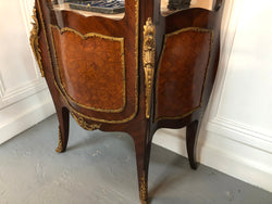 Stunning Antique Louis XV Style Walnut & Marquetry Inlay Vitrine | Antique & Vintage | Moonee Ponds Antiques | Australia Wide Delivery