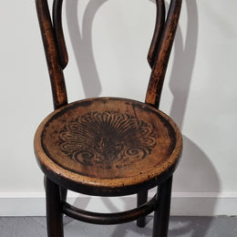 Stunning Petite Cafe Bentwood Chairs with Original Shell Embossed Seats