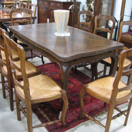 Set of 8 French Oak Dining Chairs-1