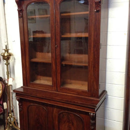 Victorian Flame Mahogany Bookcase