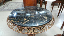 French Art Deco Portoro Marble Top Wrought Iron Coffee Table | Antique & Vintage | Moonee Ponds Antiques | Australia Wide Delivery