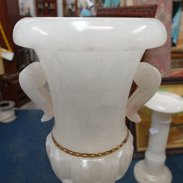 Vintage Italian Alabaster Pedestal With Urn Lamp